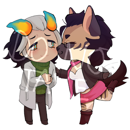 Commission, character on the left made by: @happycyn.bsky.social